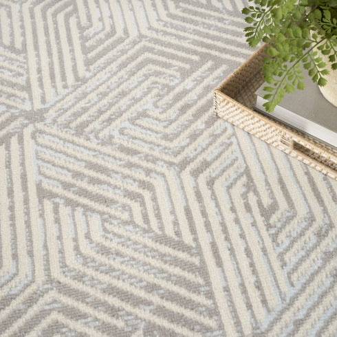 6' X 9' Gray Geometric Area Rug
