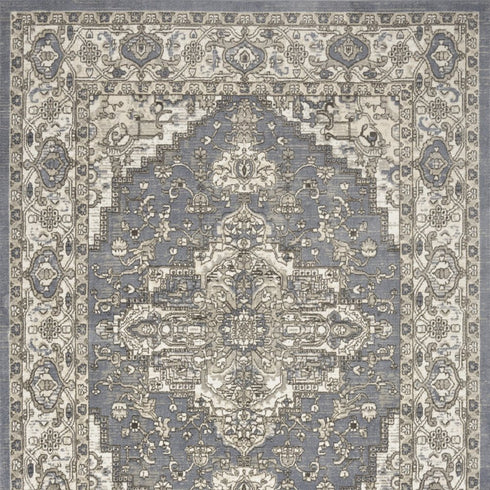 6' X 9' Blue Floral Area Rug