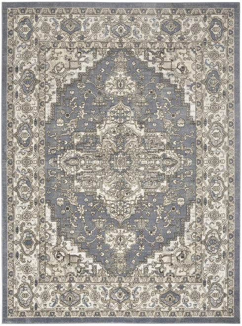 6' X 9' Blue Floral Area Rug