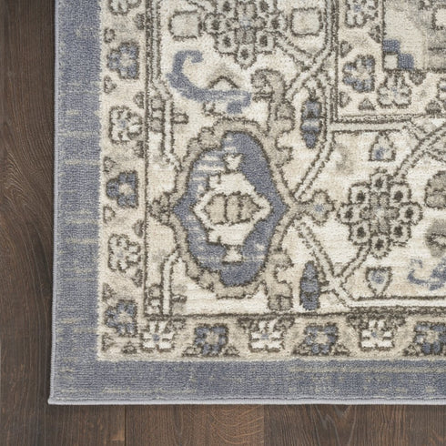 6' X 9' Blue Floral Area Rug