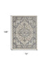 6' X 9' Blue Floral Area Rug