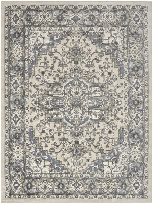 6' X 9' Blue Floral Area Rug