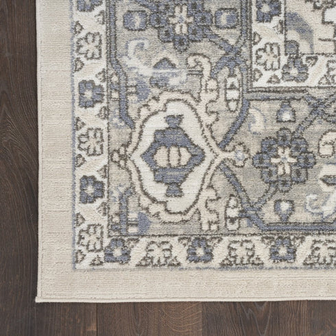 6' X 9' Blue Floral Area Rug