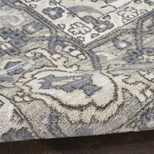 6' X 9' Blue Floral Area Rug