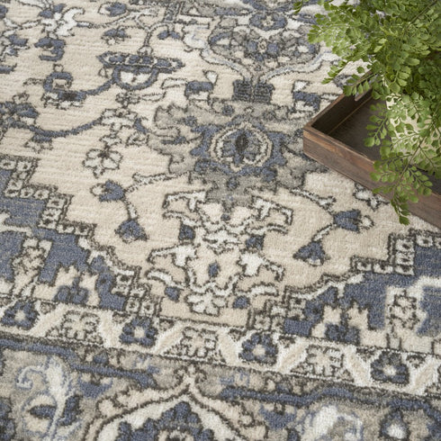6' X 9' Blue Floral Area Rug