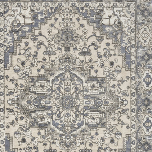 6' X 9' Blue Floral Area Rug