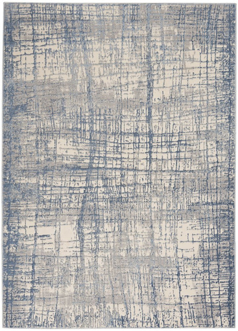 7' X 10' Ivory Abstract Power Loom Area Rug