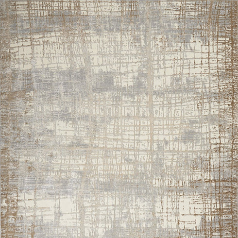 7' X 10' Ivory Abstract Power Loom Area Rug