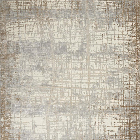 7' X 10' Ivory Abstract Power Loom Area Rug