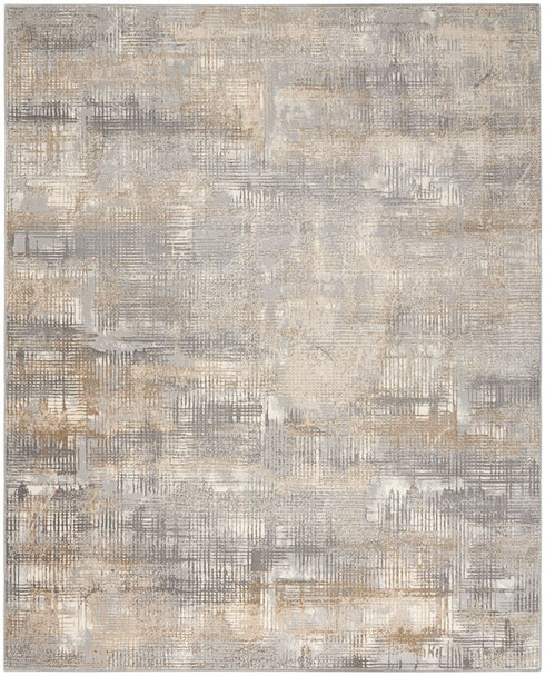 7' X 10' Gray Abstract Power Loom Area Rug