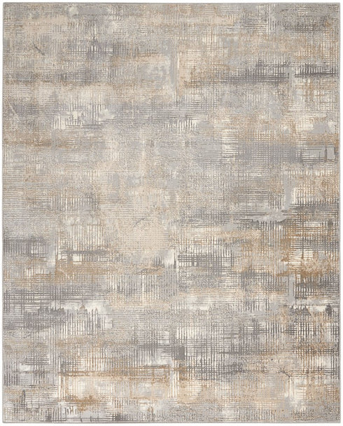 7' X 10' Gray Abstract Power Loom Area Rug