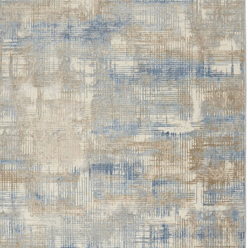 8' X 10' Beige Abstract Power Loom Area Rug