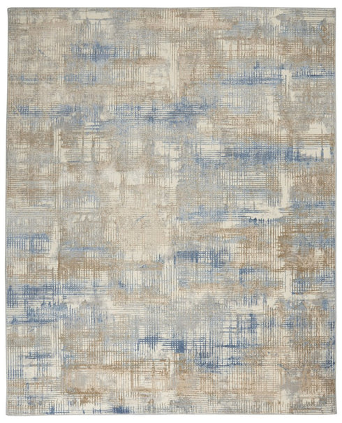 8' X 10' Beige Abstract Power Loom Area Rug