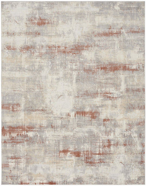 8' X 10' Gray Abstract Power Loom Area Rug