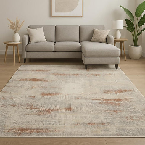 8' X 10' Gray Abstract Power Loom Area Rug