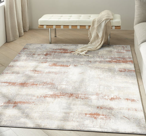 8' X 10' Gray Abstract Power Loom Area Rug