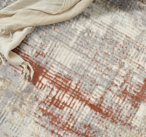 8' X 10' Gray Abstract Power Loom Area Rug