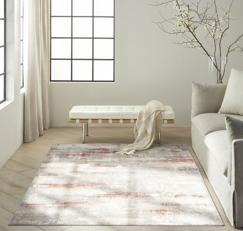 8' X 10' Gray Abstract Power Loom Area Rug