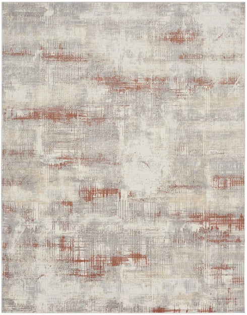 8' X 10' Gray Abstract Power Loom Area Rug