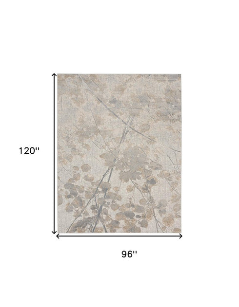 8' X 10' Gray Abstract Power Loom Area Rug