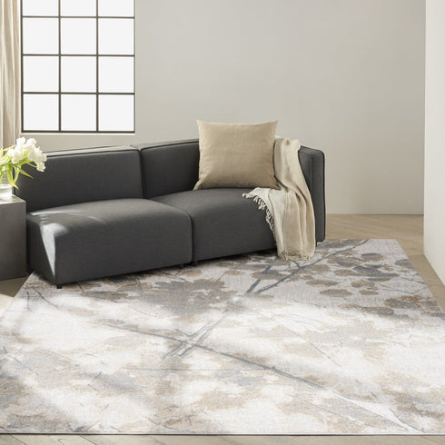 8' X 10' Gray Abstract Power Loom Area Rug