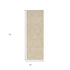 6' Beige Wool Geometric Hand Woven Runner Rug