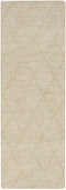 6' Beige Wool Geometric Hand Woven Runner Rug