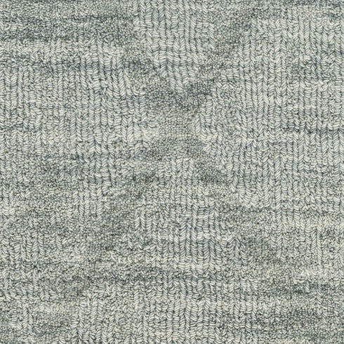 6' Blue Wool Geometric Hand Woven Runner Rug