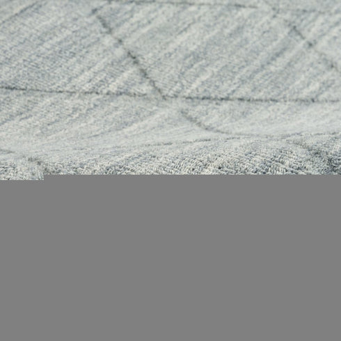 6' Blue Wool Geometric Hand Woven Runner Rug