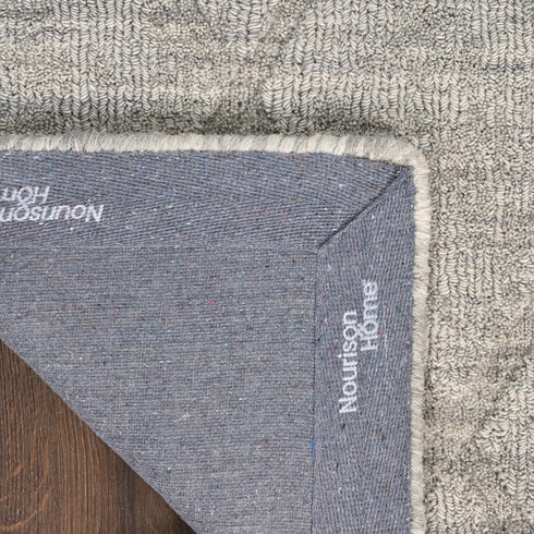 6' Gray Wool Geometric Hand Woven Runner Rug