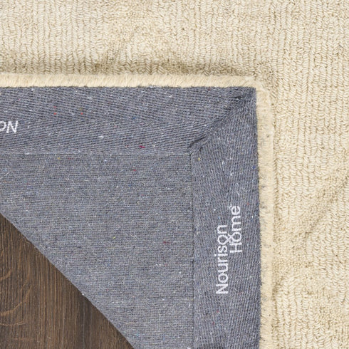 6' Ivory Wool Geometric Hand Woven Runner Rug