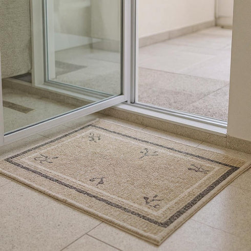6' Ivory Wool Geometric Hand Woven Runner Rug