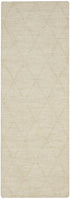 6' Ivory Wool Geometric Hand Woven Runner Rug