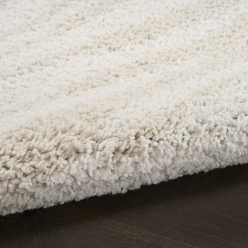 8' X 10' Beige Abstract Shag Power Loom Area Rug