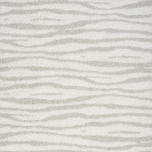 8' X 10' Gray Abstract Shag Power Loom Area Rug