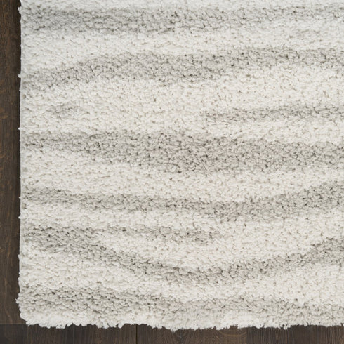 8' X 10' Gray Abstract Shag Power Loom Area Rug