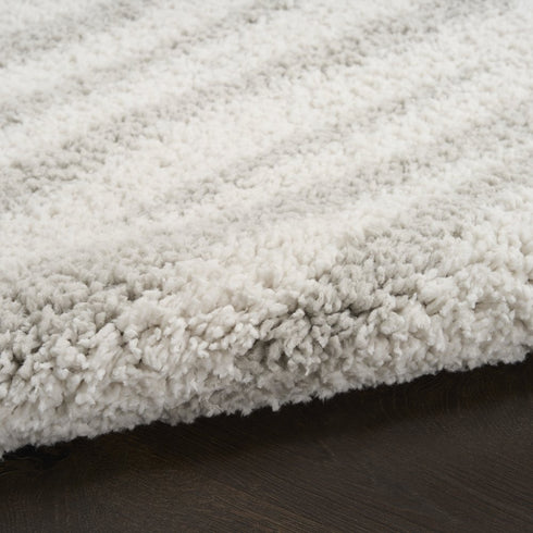 8' X 10' Gray Abstract Shag Power Loom Area Rug