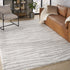8' X 10' Gray Abstract Shag Power Loom Area Rug