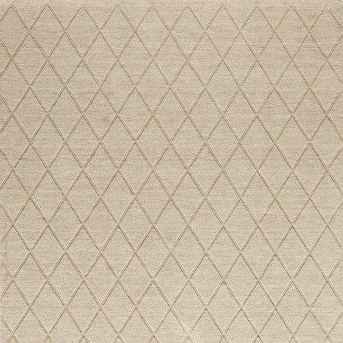8' X 10' Beige Wool Geometric Hand Woven Area Rug