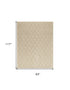 8' X 10' Beige Wool Geometric Hand Woven Area Rug