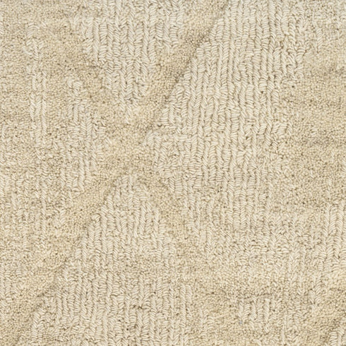 8' X 10' Beige Wool Geometric Hand Woven Area Rug