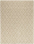 8' X 10' Beige Wool Geometric Hand Woven Area Rug