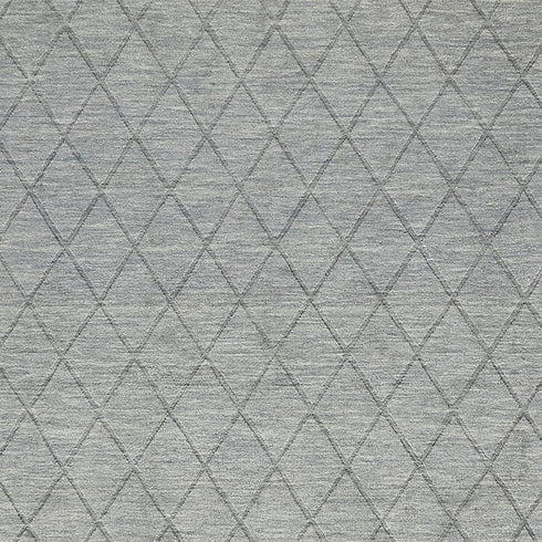 8' X 10' Blue Wool Geometric Hand Woven Area Rug