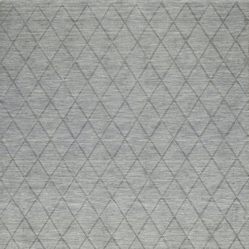 8' X 10' Blue Wool Geometric Hand Woven Area Rug