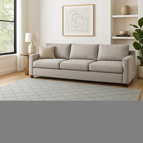8' X 10' Blue Wool Geometric Hand Woven Area Rug