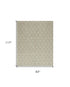 8' X 10' Green Wool Geometric Hand Woven Area Rug