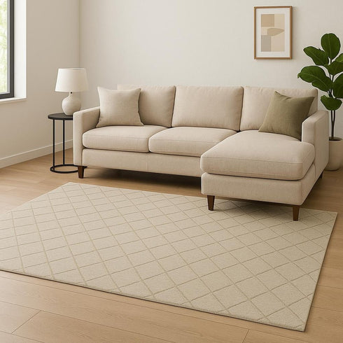 8' X 10' Green Wool Geometric Hand Woven Area Rug