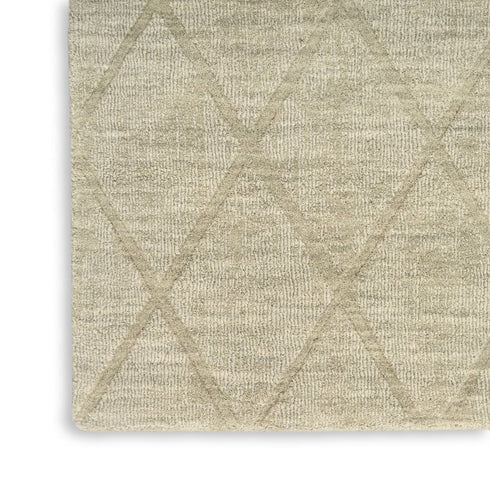 8' X 10' Green Wool Geometric Hand Woven Area Rug