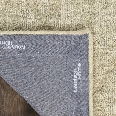 8' X 10' Green Wool Geometric Hand Woven Area Rug