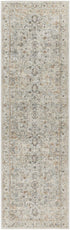 6' Gray Floral Worn Faded Runner Rug
